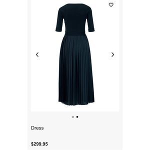 Madeleine Navy blue dress pleated skirt scoop neckline elbow length sleeve(10)